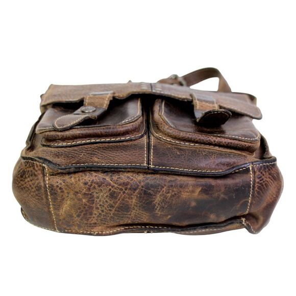 ROOMY Patricia Nash BROWN GENUINE LEATHER FLAP X-BODY SHOULDER BAG HANDBAG PURSE - Picture 6 of 16